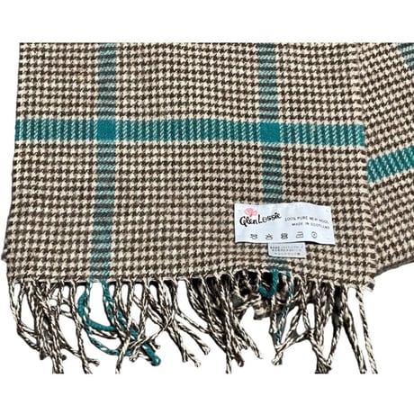 【UNITED ARROWS取り扱い】MADE IN SCOTLAND製 Glen Lossie 千鳥格子柄ウールマフラー ブラウン