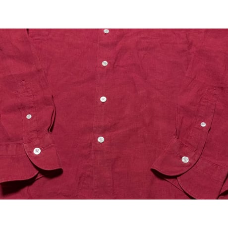 ☆タグ付き新古品☆ MADE IN JAPAN製 ESTNATION 長袖リネンシャツ ワイン Lサイズ