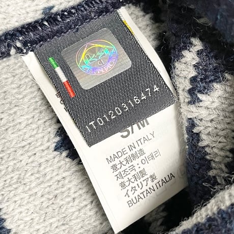 MADE IN ITALY製 Levi's ニット帽 グレー×ネイビー