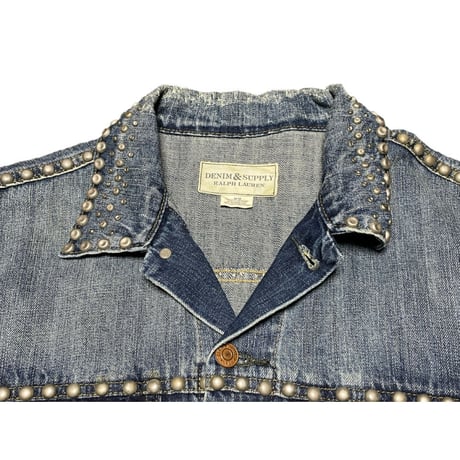DENIM&SUPPLY RALPH LAUREN スタッズ加工デニムジャケット ライトインディゴ Mサイズ