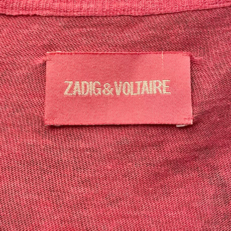 ZADIG & VOLTAIRE ヘンリーネックコットンセーター ピンク Mサイズ