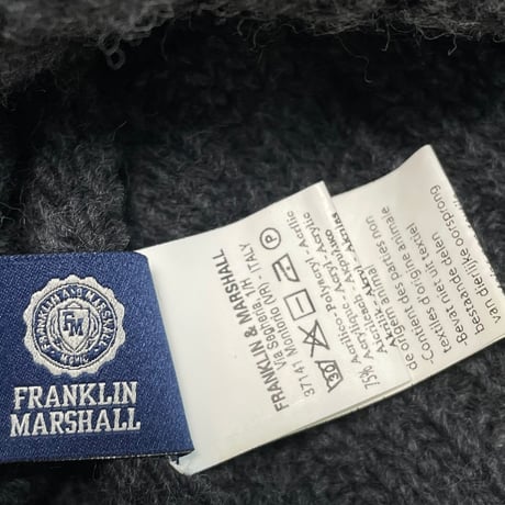 MADE IN ITALY製 FRANKLIN MARSHALL ニット帽 チャコールグレー Fサイズ