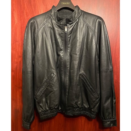 MADE IN ITALY製 BALLY リバーシブルレザージャケット ブラック×チャコールグレー 34サイズ