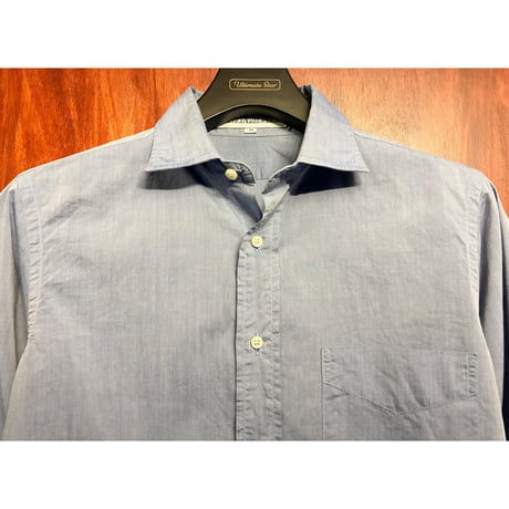MADE IN USA製 INDIVIDUALIZED SHIRTS 長袖シャンブレーシャツ サックスブルー Mサイズ