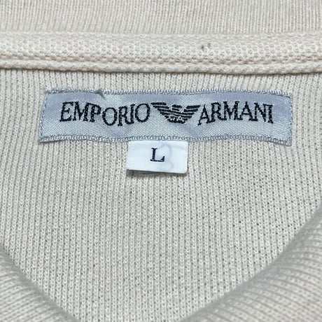 MADE IN JAPAN製 EMPORIO ARMANI 半袖鹿の子ポロシャツ ベージュ Lサイズ