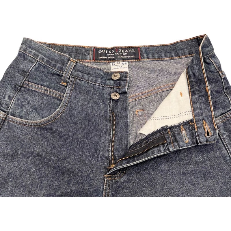 希少 MADE IN USA製 GUESS JEANS デニムハーフパンツ インディゴ