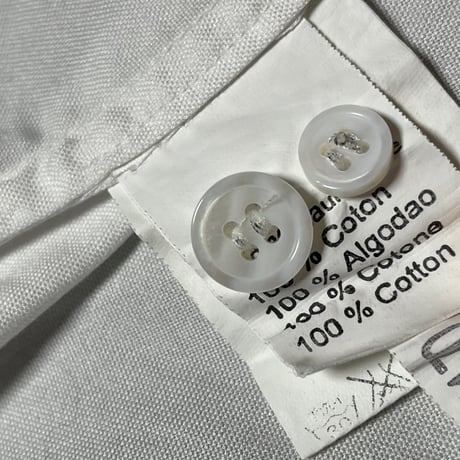 【三越伊勢丹取り扱い】 CARVEN 長袖クレリックシャツ ホワイト 2サイズ