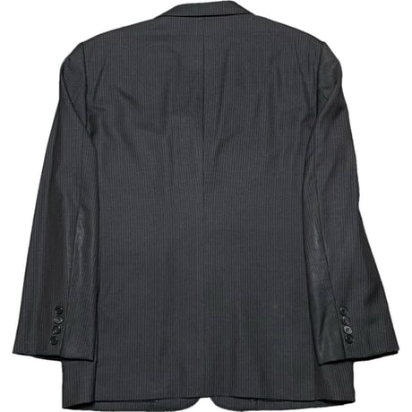 ▲訳あり商品▲ MADE IN JAPAN製 BURBERRY BLACK LABEL 3ピースストライプスーツ チャコールグレー 42L