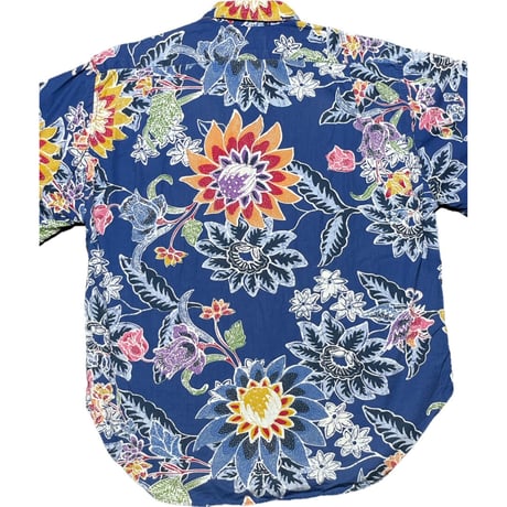 希少 MADE IN USA製 RALPH LAUREN 半袖アロハシャツ ネイビー 8サイズ