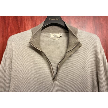 MADE IN ITALY製 HACKETT MAYFAIR ハーフジップコットンカシミヤセーター ベージュ XLサイズ