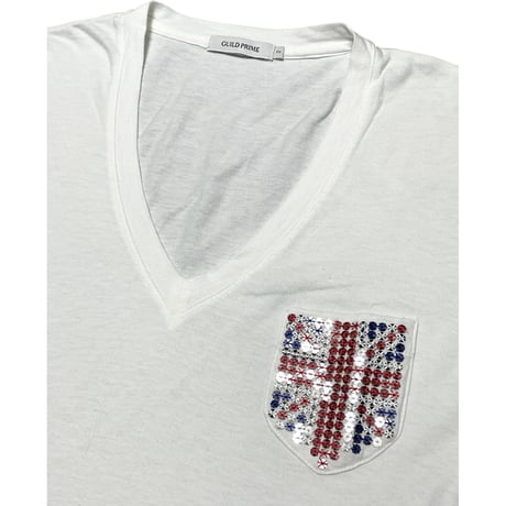 MADE IN JAPAN製 GUILD PRIME VネックTシャツ ホワイト 2サイズ
