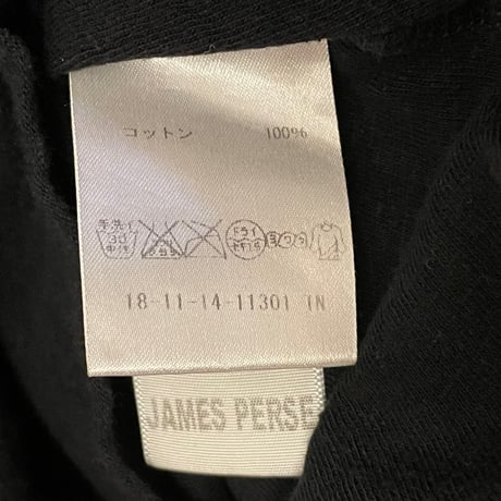 【TOMORROWLAND 取り扱い】 MADE IN USA製 STANDARD JAMES PERSE 半袖クルーネックTシャツ ブラック 1サイズ