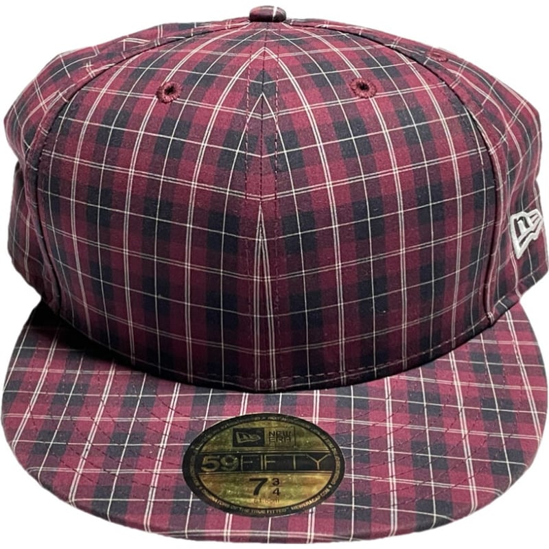NEW ERA チェック柄ベースボールキャップ ワイン 7 3/4 61.5cm