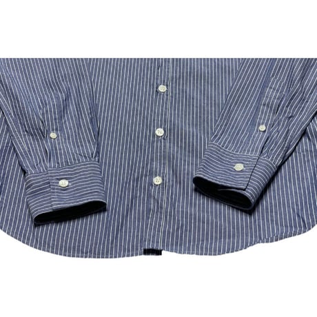 MADE IN ITALY製 FRANKLIN MARSHALL SLIM FIT 長袖ストライプシャツ ダンガリー Sサイズ