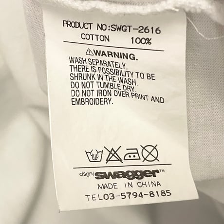 SWAGGER 「SWAGGER NEWSCHOOL」 立体プリントTシャツ ホワイト XXLサイズ