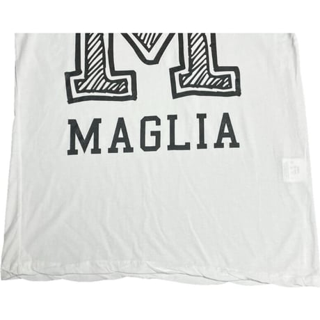 MADE IN ITALY製 MAGLIA ロゴプリントクルーネックTシャツ ホワイト Sサイズ