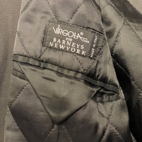 MADE IN ITALY製 VIRGOLA FOR BARNEYS NEWYORK 裏キルティングコットンナイロンチェスターコート ブラック 46サイズ
