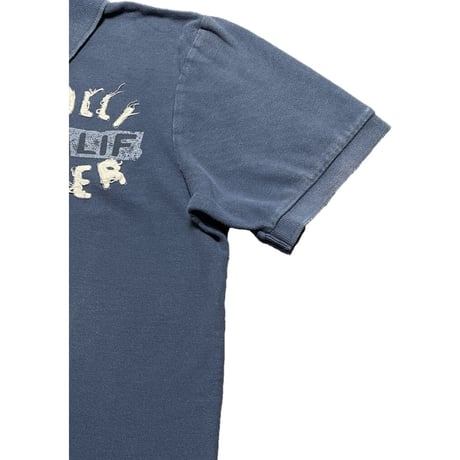 HOLLISTER 半袖鹿の子ポロシャツ ネイビー Lサイズ