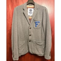 FRANKLIN MARSHALL ALUMNI スウェットニットテーラードジャケット グレー XSサイズ