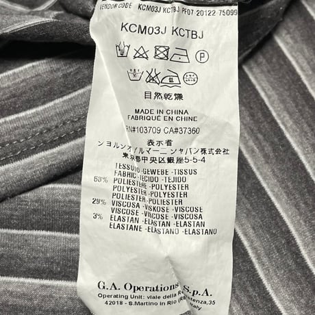 ARMANI COLLEZIONI 半袖レイヤードボーダー柄Tシャツ グレー Mサイズ