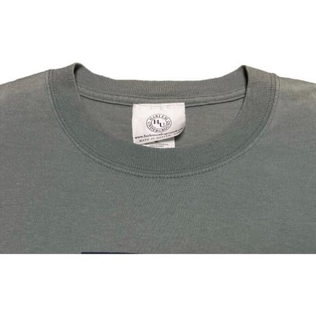 ▲訳あり商品▲ HARLEM UNDERGROUND ロゴプリント半袖Tシャツ セージグリーン Mサイズ