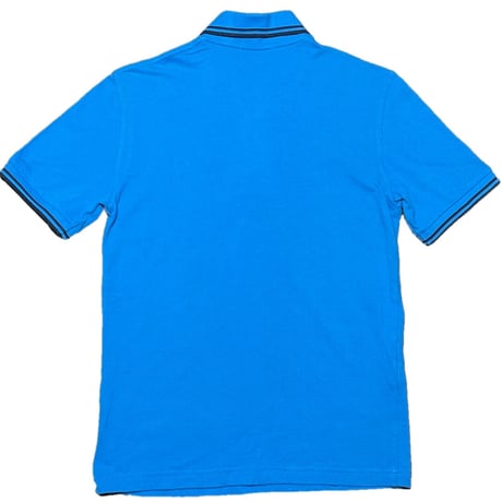 MADE IN ENGLAND製 FRED PERRY 襟ライン半袖鹿の子ポロシャツ ターコイズブルー 36サイズ