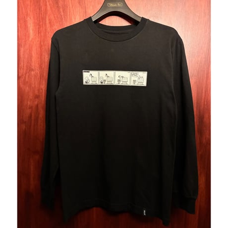 MADE IN MEXICO製 HUF HARAJUKU × PEANUTS SNOOPY コラボレーションモデル 長袖プリントTシャツ ブラック Sサイズ
