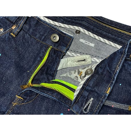 MADE IN JAPAN製 PAUL SMITH ペンキ加工デニムパンツ インディゴ Sサイズ