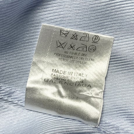 MADE IN ITALY製 BALENCIAGA 長袖シャツ サックスブルー XSサイズ
