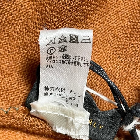 ☆タグ付き新古品☆ MADE IN ITALY製 Altea diamante リング付きウールスカーフ ブラウン