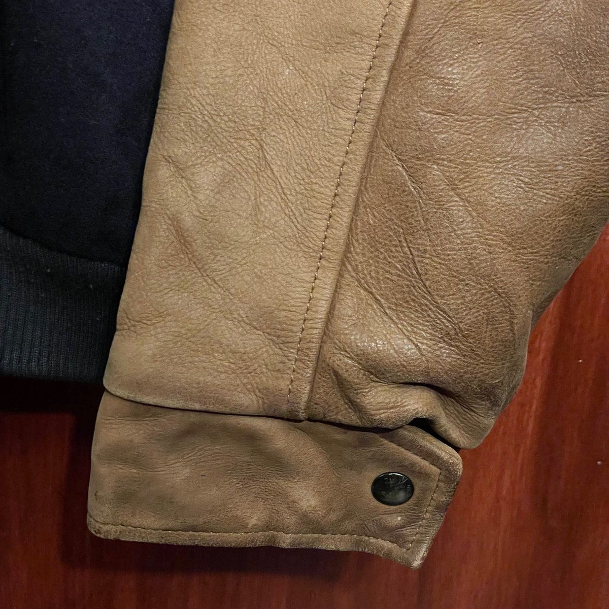 希少！【NORTH END ノースエンド】スタジャン 袖本革 ブルゾン