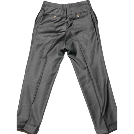 MADE IN JAPAN製 azabu tailor Loro Piana生地ウールスラックス チャコールグレー W82サイズ