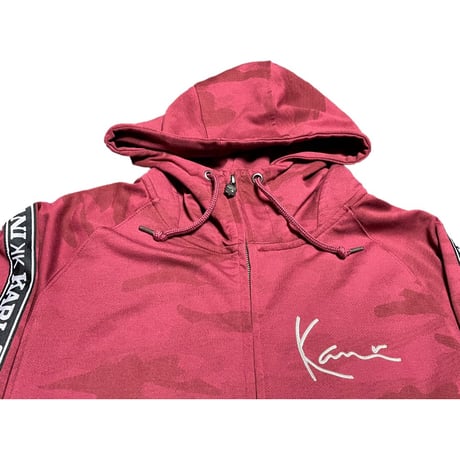 Karl Kani カモ柄フルジップパーカー ワイン XLサイズ