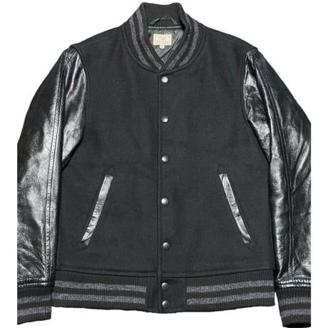 GREEN LABEL RELAXING 袖ラムレザースタジアムジャケット ブラック Sサイズ