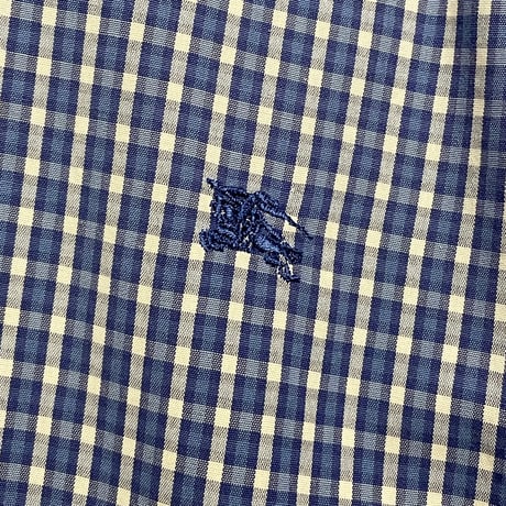 BURBERRY BLACK LABEL ギンガムチェック柄長袖ボタンダウンシャツ ブルー 41サイズ