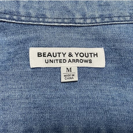 BEAUTY&YOUTH UNITED ARROWS 長袖デニムシャツ ライトインディゴ Mサイズ