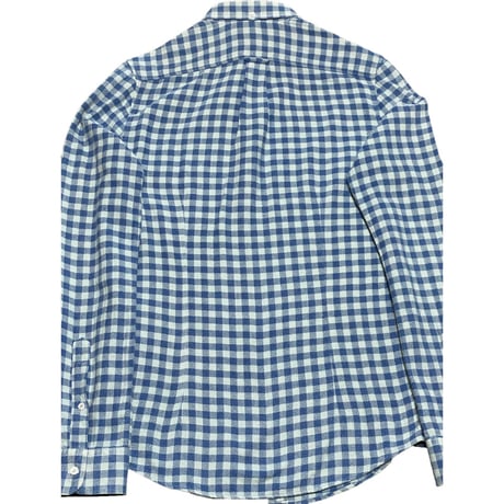 MADE IN ITALY製 GOLDEN GOOSE DELUXE BRAND 長袖ギンガムチェックシャツ ブルーチェック XSサイズ