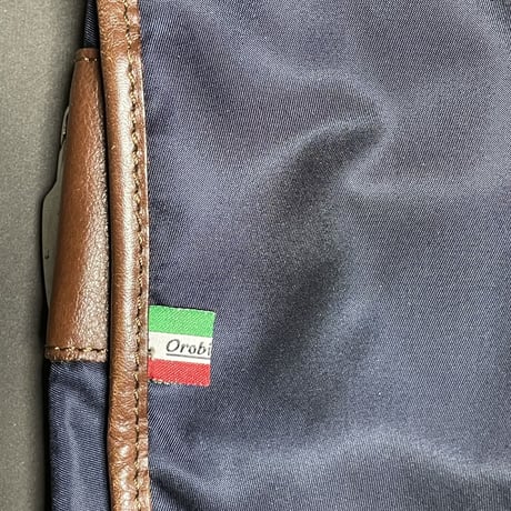MADE IN ITALY製 orobianco レザーナイロンビジネスバック ネイビー