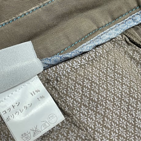 MADE IN ITALY製 C PLUS コットンスラックス ブラウン W31サイズ