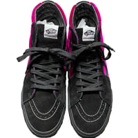 箱付き Supreme 2013 Fall/Winter Collection SUPREME×VANS SK8-HI PRO ベルベットハイカットスニーカー ブラック×ピンク US10/28cm