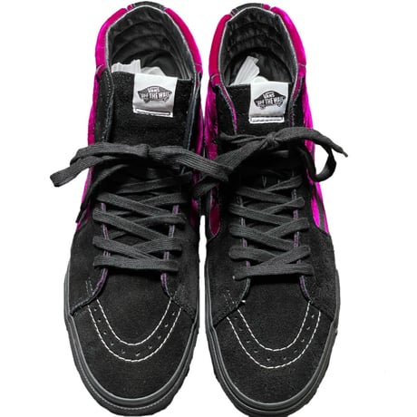 箱付き Supreme 2013 Fall/Winter Collection SUPREME×VANS SK8-HI PRO ベルベットハイカットスニーカー ブラック×ピンク US10/28cm