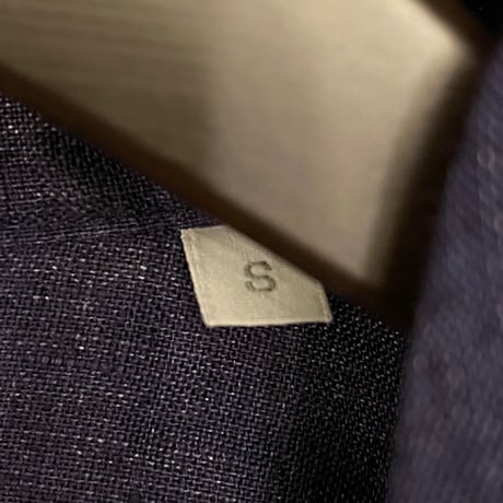 MADE IN JAPAN製 BARNEYS NEWYORK Cotonificio Albini 生地 長袖リネンシャツ ネイビー Sサイズ