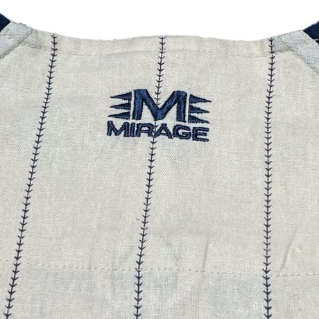 NY YANKEES COOPERSTOWN COLLECTION BY MIRAGE ベースボールシャツ 生成り×ネイビー Mサイズ