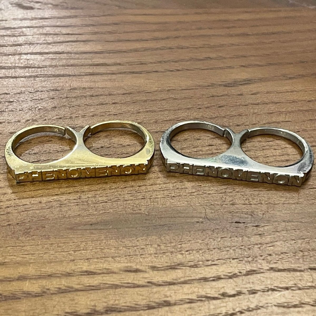 PHENOMENON ロゴ入り二連リングセット ゴールド×シルバー Fサイズ 