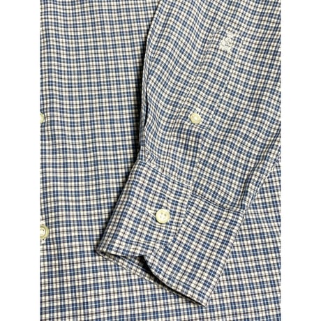 【SHIPS取り扱い】MADE IN ITALY製 GUY ROVER PER SHIPS 長袖チェックシャツ ブルー Sサイズ