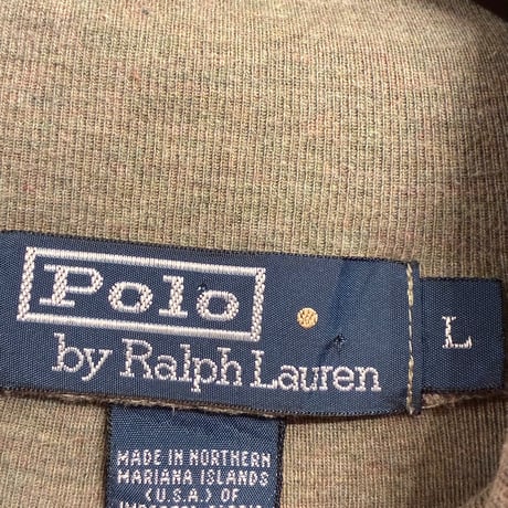 MADE IN Northern Mariana Islands製 80s～90s Polo by Ralph Lauren タートルネックコットンカットソー オリーブ Lサイズ