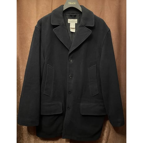 MADE IN CANADA製 90s AKA EDDIE BAUER カシミヤ混ウールチェスターコート ブラック XSサイズ