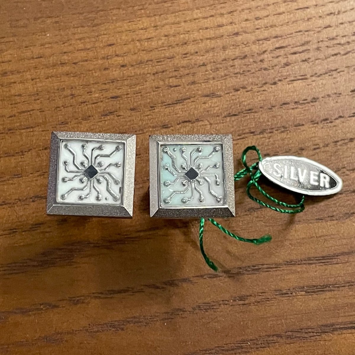 シルバー製 カフリンクス ホワイト×シルバー | Ultimate Star