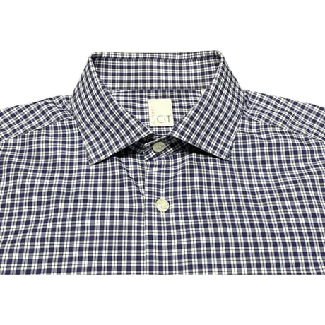 CIT LUXURY 長袖チェックシャツ ネイビー 40-15 3/4サイズ