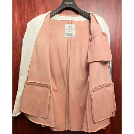MADE IN JAPAN製 Y's YOHJI YAMAMOTO カポックコットンニットジップテーラードジャケット ピンク 3サイズ